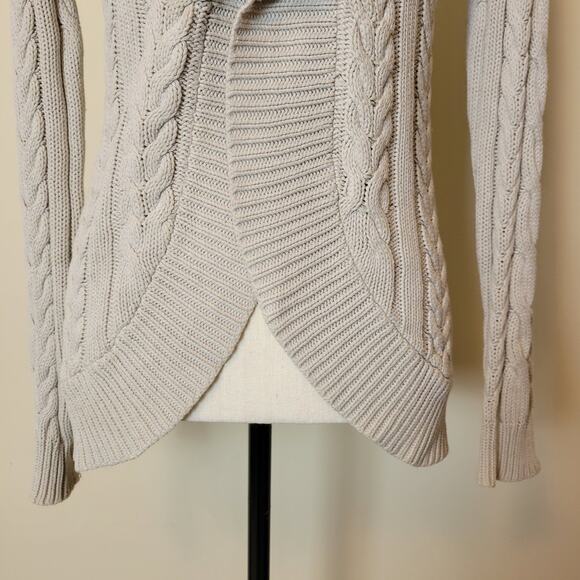 Fenn Wright Manson Size S Cable Fisherman Knit Shawl Collar Cardigan Sweater - Picture 3 of 16